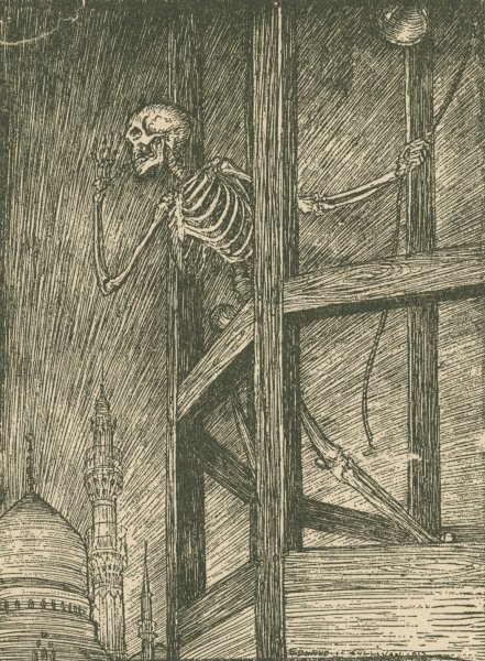 A Muezzin from the Tower of Darkness Cries by Edmund Joseph Sullivan - Hand-Painted Oil Painting Reproduction