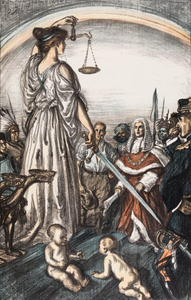 Le Regne de la justice  by Edmund Joseph Sullivan - Hand-Painted Oil Painting Reproduction