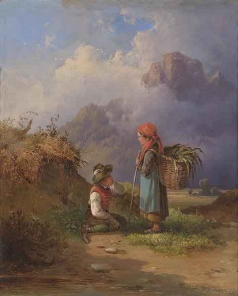 Kurze Rast by Edmund Mahlknecht - Hand-Painted Oil Painting Reproduction