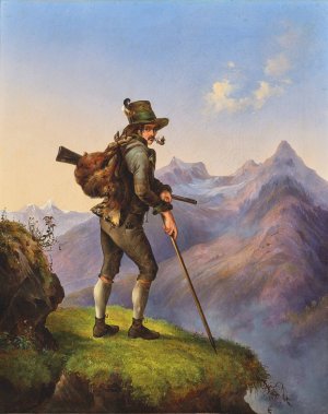 Portrat Adam Rosenblattl by Edmund Mahlknecht Oil Painting