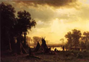 An Indian Encampment by Edmund Montague Morris - Oil Painting Reproduction