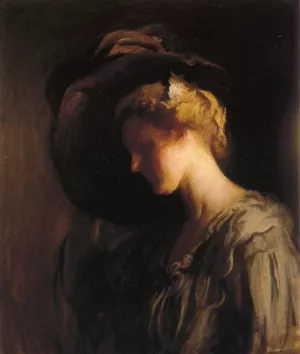 Adjusting the Hat also known as Head by Edmund Tarbell Oil Painting