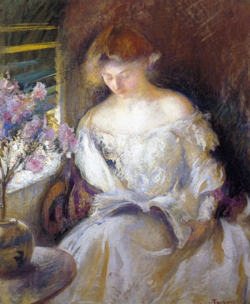 Main Product Photo of Girl Reading by a Window Painting by Edmund Tarbell