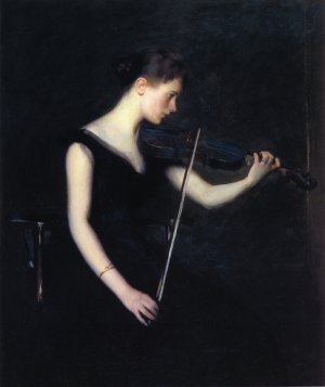 Girl with Violin also known as The Violinist by Edmund Tarbell Oil Painting