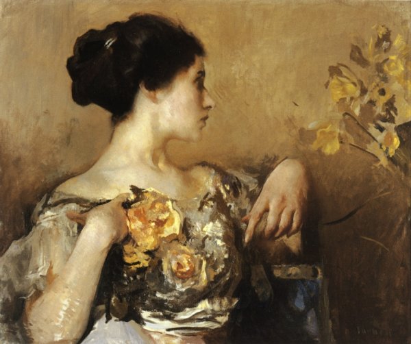 Main Product Photo of Lady with a Corsage Painting by Edmund Tarbell
