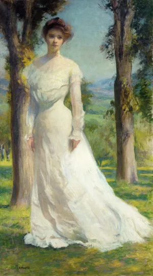 Margaret Under the Elms by Edmund Tarbell - Oil Painting Reproduction
