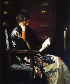 Mary Reading by Edmund Tarbell - Oil Painting Reproduction