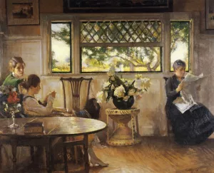 Mother, Mercie, and Mary painting by Edmund Tarbell