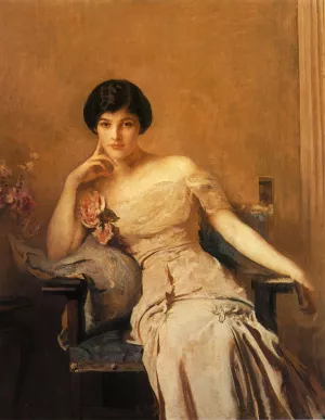 Mrs. John Lawrence by Edmund Tarbell - Oil Painting Reproduction