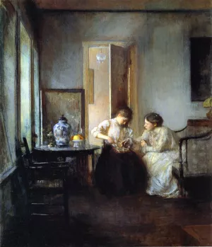 New England Interior by Edmund Tarbell - Oil Painting Reproduction