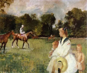 Schooling the Horses by Edmund Tarbell Oil Painting