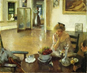 The Breakfast Room also known as In the Breakfast Room by Edmund Tarbell Oil Painting