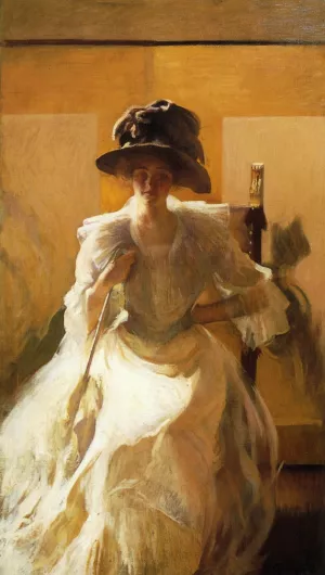 The Golden Screen by Edmund Tarbell - Oil Painting Reproduction