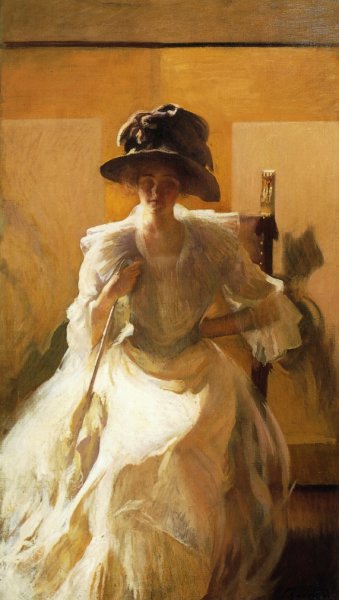 Main Product Photo of The Golden Screen Painting by Edmund Tarbell