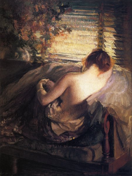 Main Product Photo of The Venetian Blind Painting by Edmund Tarbell
