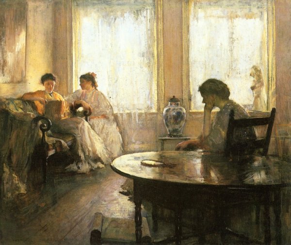 Main Product Photo of Three Girls Reading Painting by Edmund Tarbell