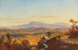 View From The Sabine Hills Near Rome by Edmund Von Worndle Oil Painting