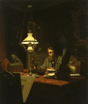 Alfred Bruyas in His Study by Edouard-Antoine Marsal Oil Painting