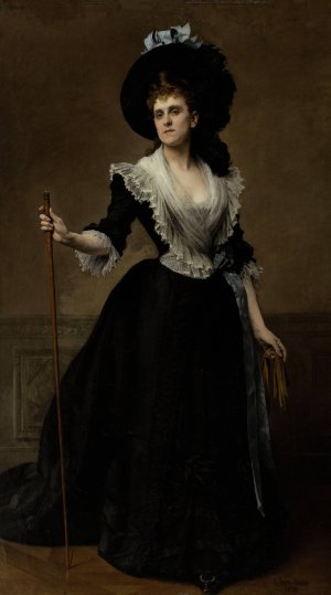 Portrait de la comtesse Edmond Recope, nee Malher by Edouard Bernard Debat-Ponsan Oil Painting