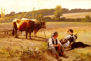 Rest In The Fields by Edouard Bernard Debat-Ponsan - Oil Painting Reproduction