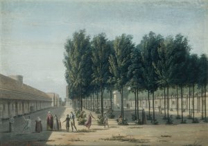 Hospice de Bicetre, la cour des paisibles by Edouard Bertin Oil Painting