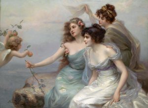 Die drei Grazien by Edouard Bisson Oil Painting