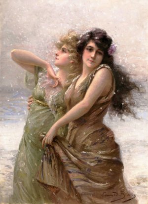 L'Inverno by Edouard Bisson Oil Painting