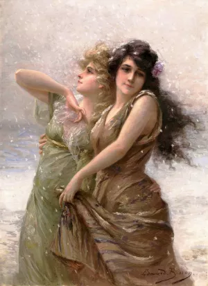 L'Inverno by Edouard Bisson Oil Painting