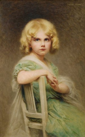 Portrait of Eva, daughter of the painter by Edouard Cabane Oil Painting