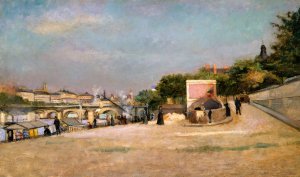 Le Pont des Arts et le Pont-Neuf, vus de la berge du pont des Saints-Peres by Edouard Cremieux Oil Painting