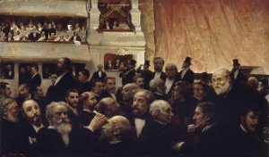 Entracte d'une premiere a la Comedie-Francaise by Edouard Dantan Oil Painting