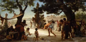 The Discus Thrower painting by Edouard Dantan
