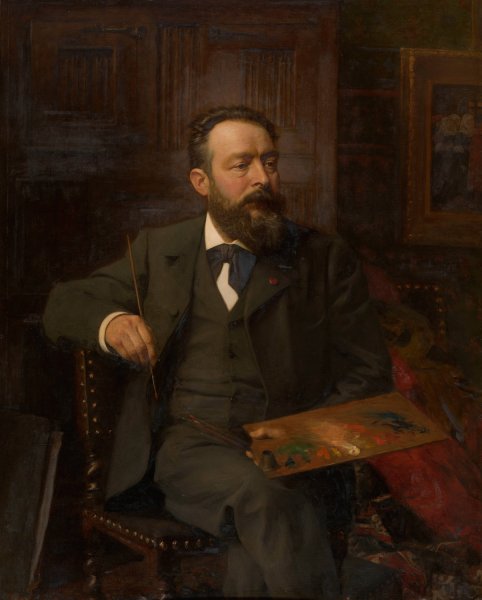 The Painter Albert De Vriendt by Edouard De Jans - Hand-Painted Oil Painting Reproduction