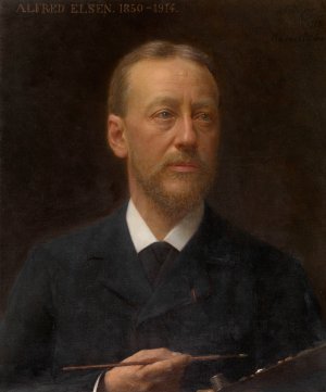 The Painter Alfred Elsen by Edouard De Jans Oil Painting