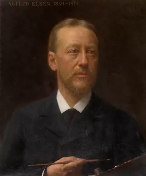 The Painter Alfred Elsen by Edouard De Jans Oil Painting