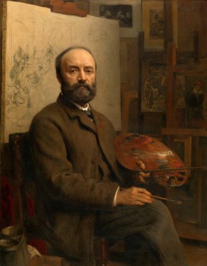 The Painter Charles Verlat by Edouard De Jans Oil Painting