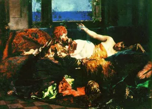 A Preferida do Sultao by Edouard Frederic Wilhelm Richter - Oil Painting Reproduction