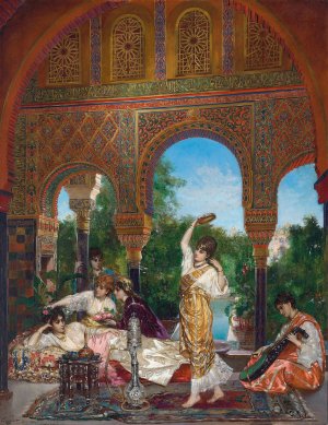 In The Harem by Edouard Frederic Wilhelm Richter Oil Painting