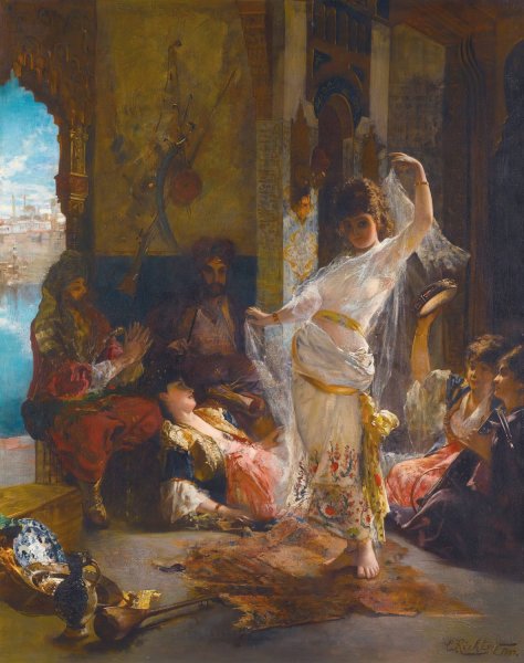 La Danse  by Edouard Frederic Wilhelm Richter - Hand-Painted Oil Painting Reproduction