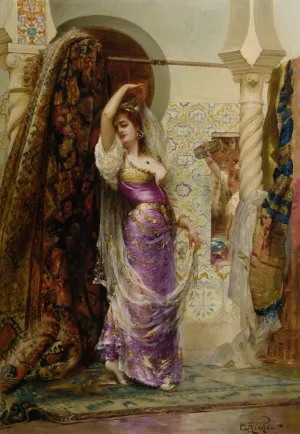 Preparing for the Performance by Edouard Frederic Wilhelm Richter - Oil Painting Reproduction