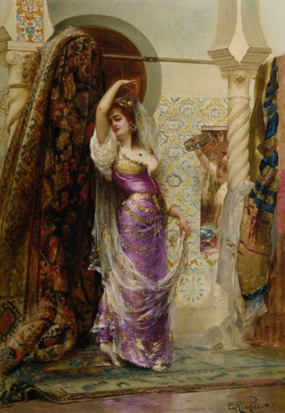 Main Product Photo of Preparing for the Performance Painting by Edouard Frederic Wilhelm Richter
