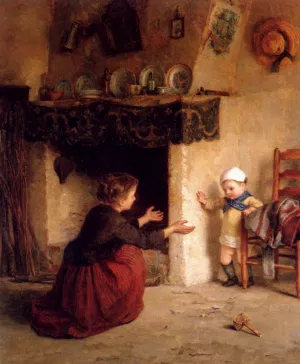 Baby's First Steps by Edouard Frere Oil Painting