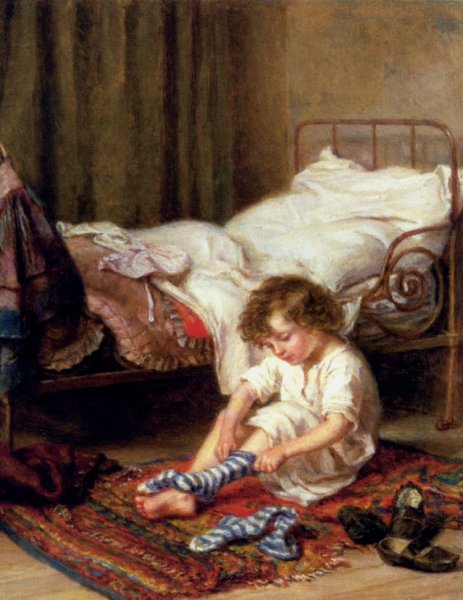 Main Product Photo of Getting Up Painting by Edouard Frere