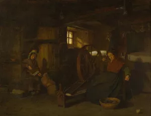 The Spinners by Edouard Frere Oil Painting