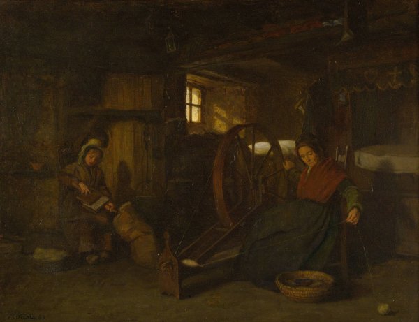 Main Product Photo of The Spinners  Painting by Edouard Frere