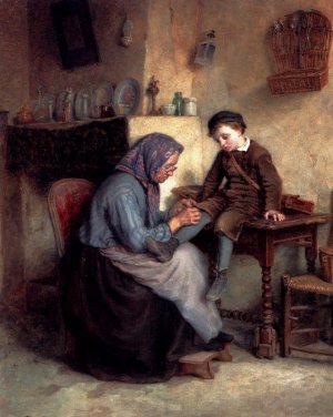 Worn Through by Edouard Frere Oil Painting