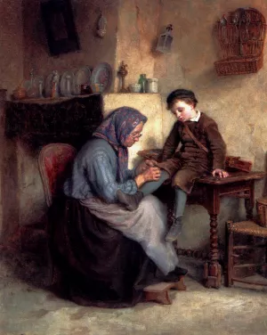 Worn Through by Edouard Frere Oil Painting