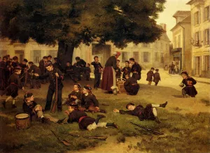 Young Soldiers Oil painting by Edouard Frere