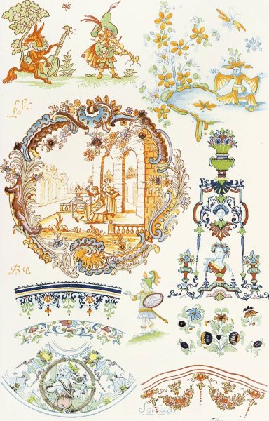 Dictionnaire De La Ceramique Pl.6  by Edouard Garnier - Hand-Painted Oil Painting Reproduction