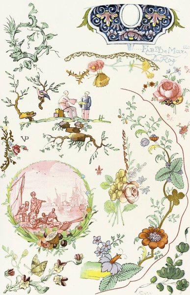 Dictionnaire De La Ceramique Pl.8  by Edouard Garnier - Hand-Painted Oil Painting Reproduction